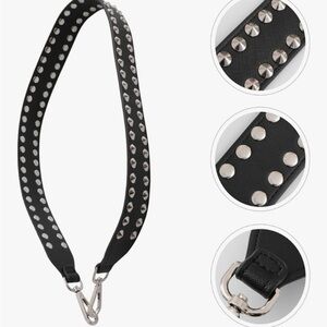 Studded Black Belt with Silver Accents